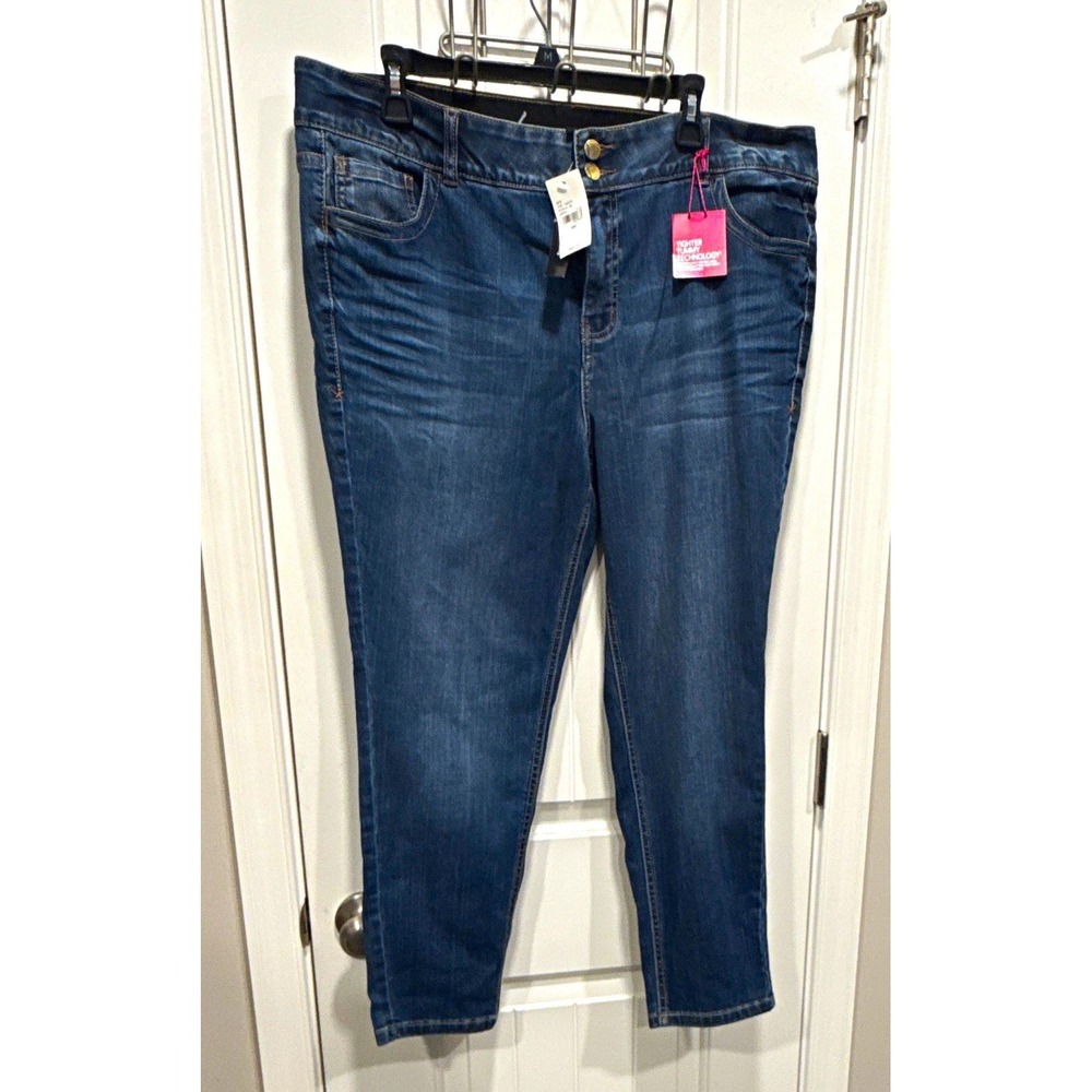 Lane Bryant Women's Plus Straight Fit Skinny Jeans Med Wash Blue Denim 20S NWT